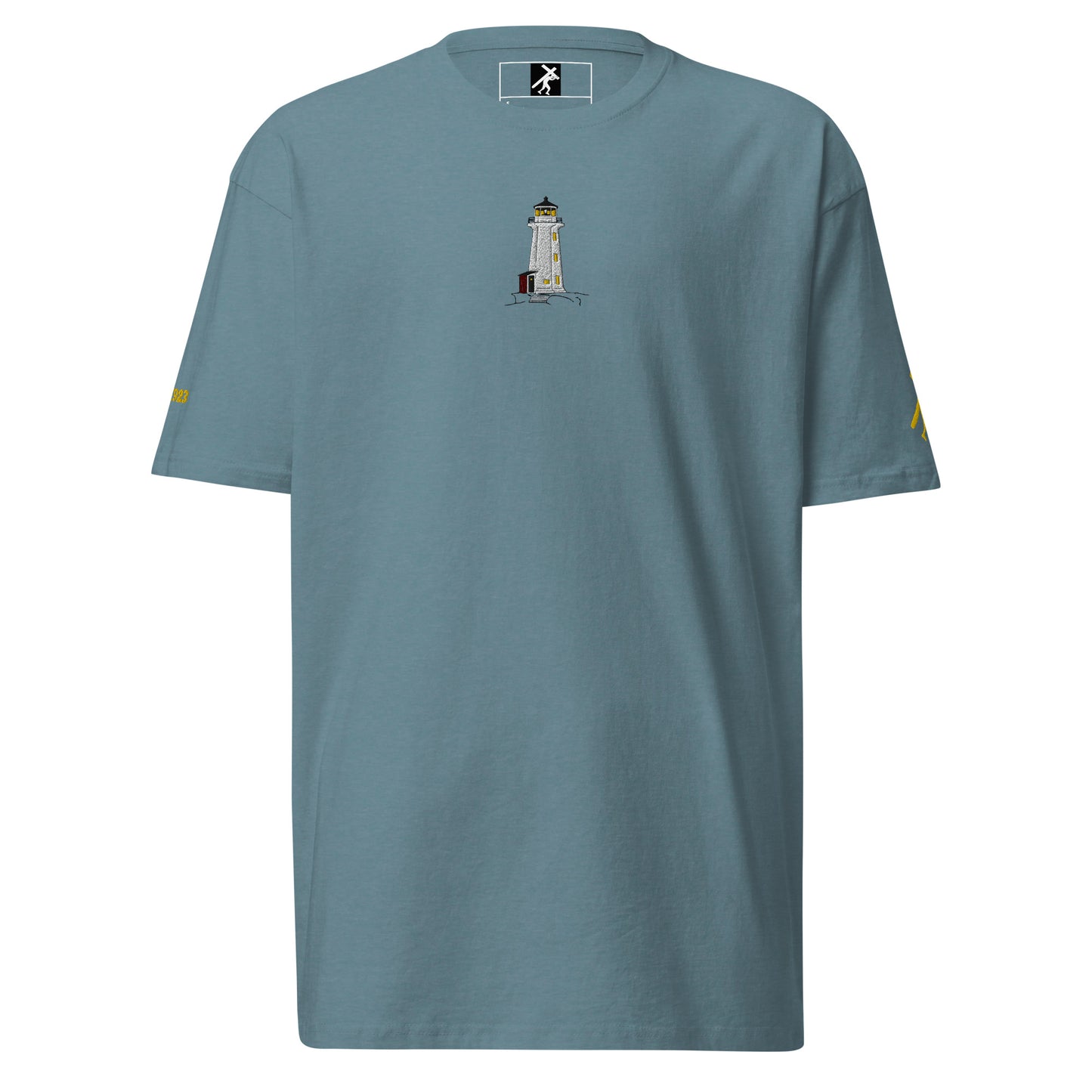 Psalm 27:1 Embroidered Men’s premium heavyweight tee