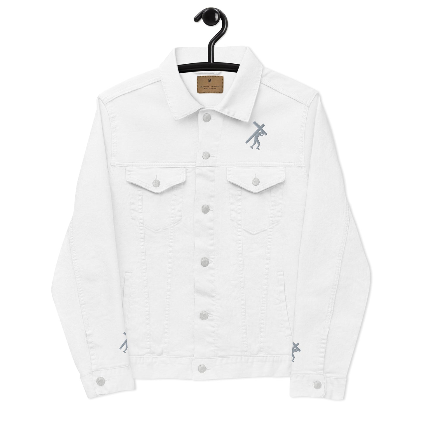 Brand Logo Embroidered Unisex Denim Jacket