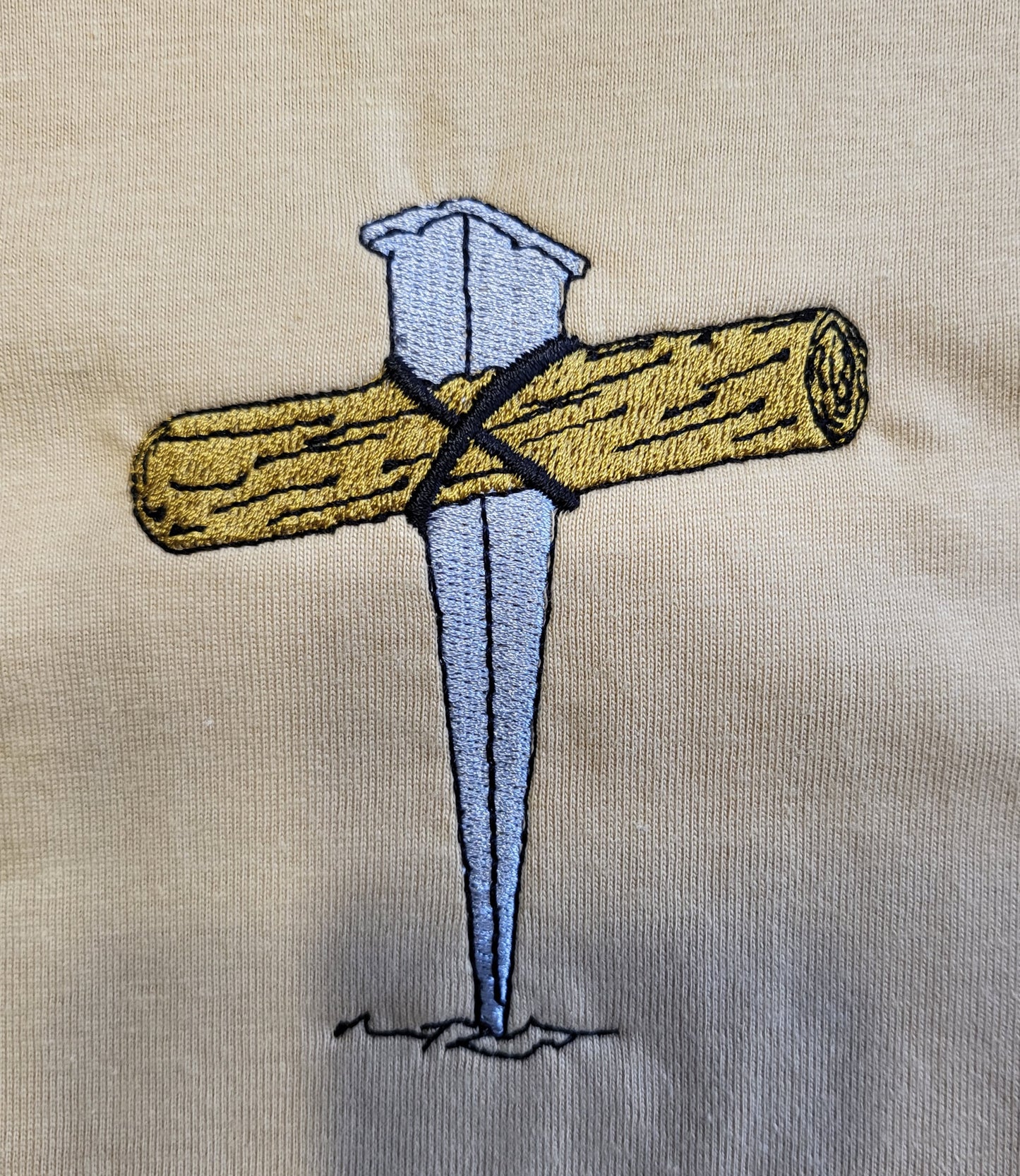 Cross Embroidered Men’s premium heavyweight tee