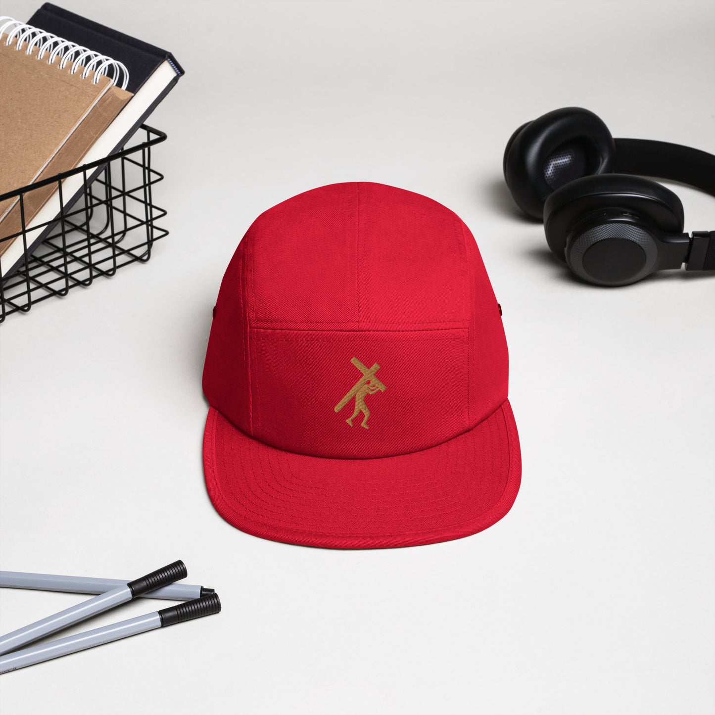 Brand Logo Embroidered Five Panel Cap