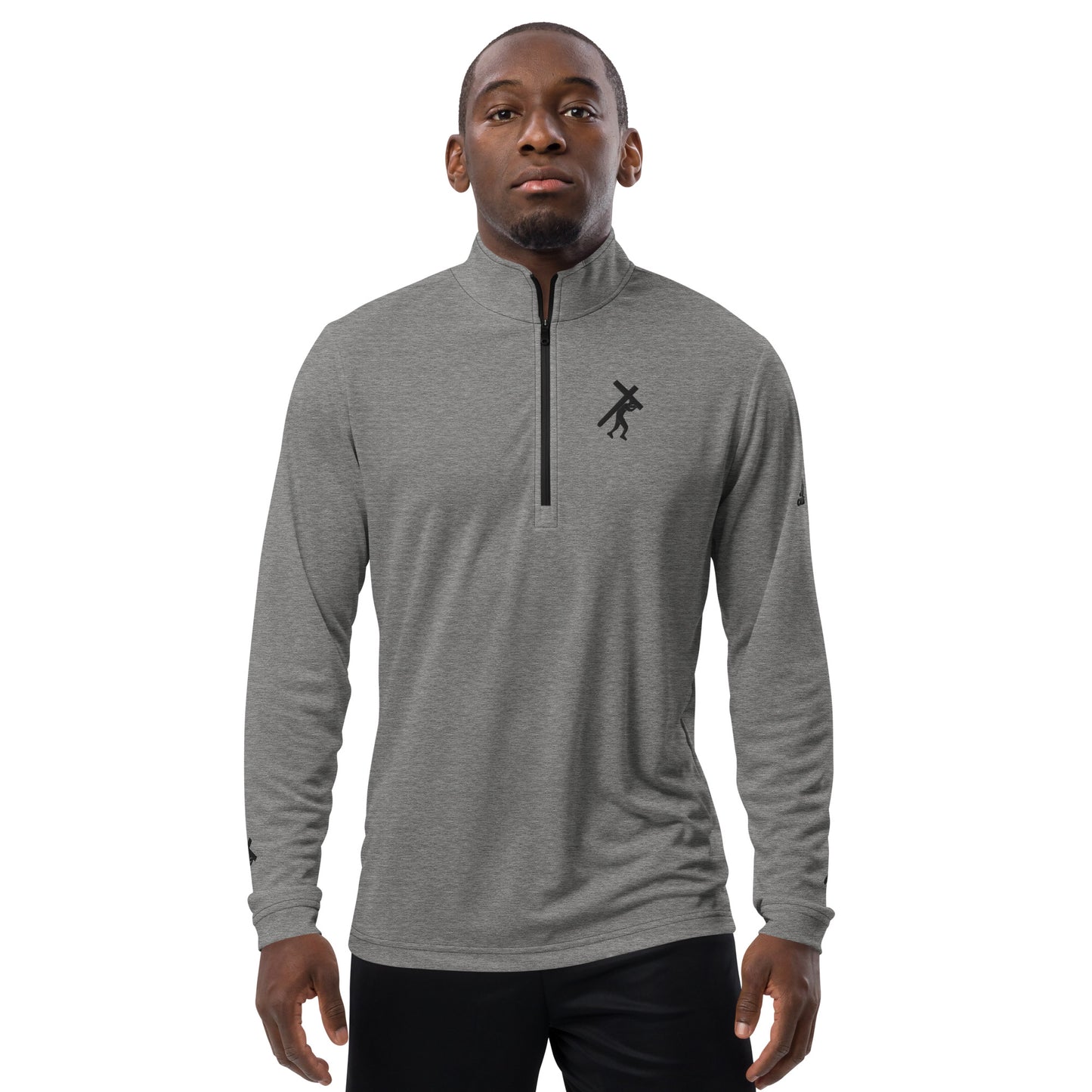 Brand Logo BLK, Embroidered, Quarter zip pullover