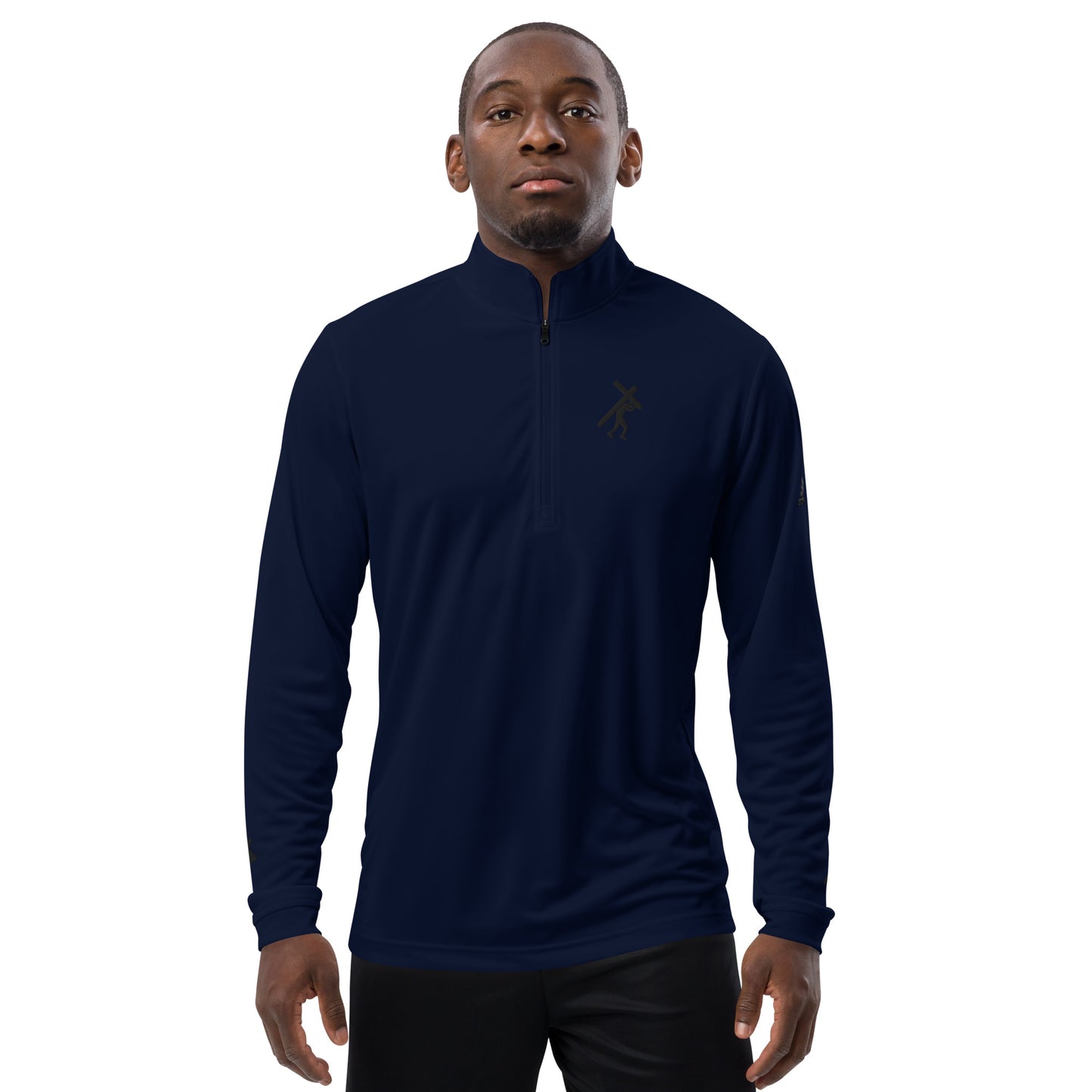 Brand Logo BLK, Embroidered, Quarter zip pullover