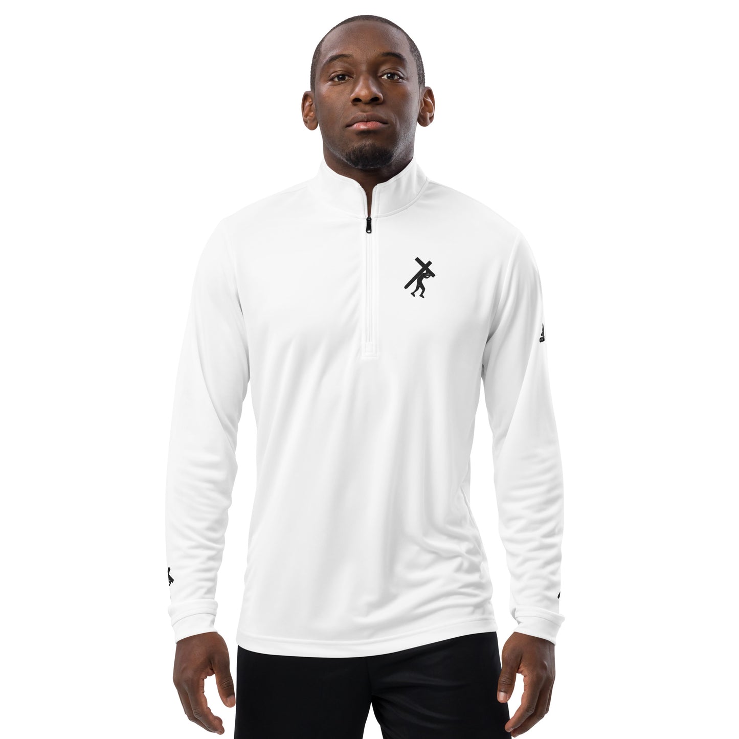 Brand Logo BLK, Embroidered, Quarter zip pullover