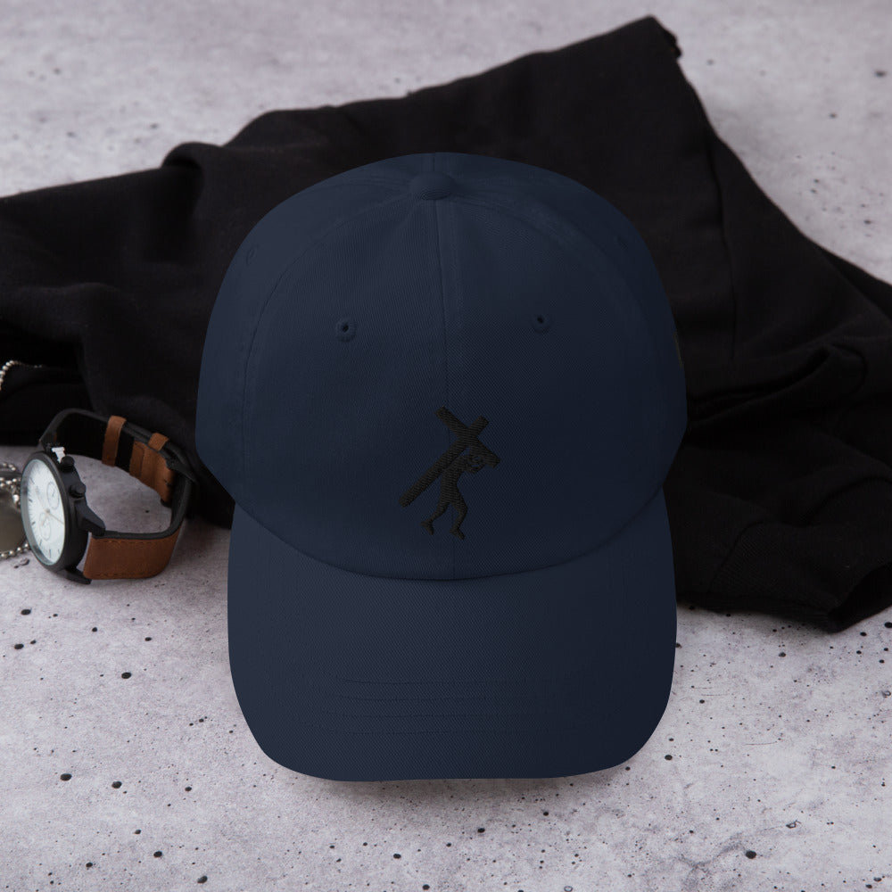 Brand Logo & Design Blk Embroidered Dad hat