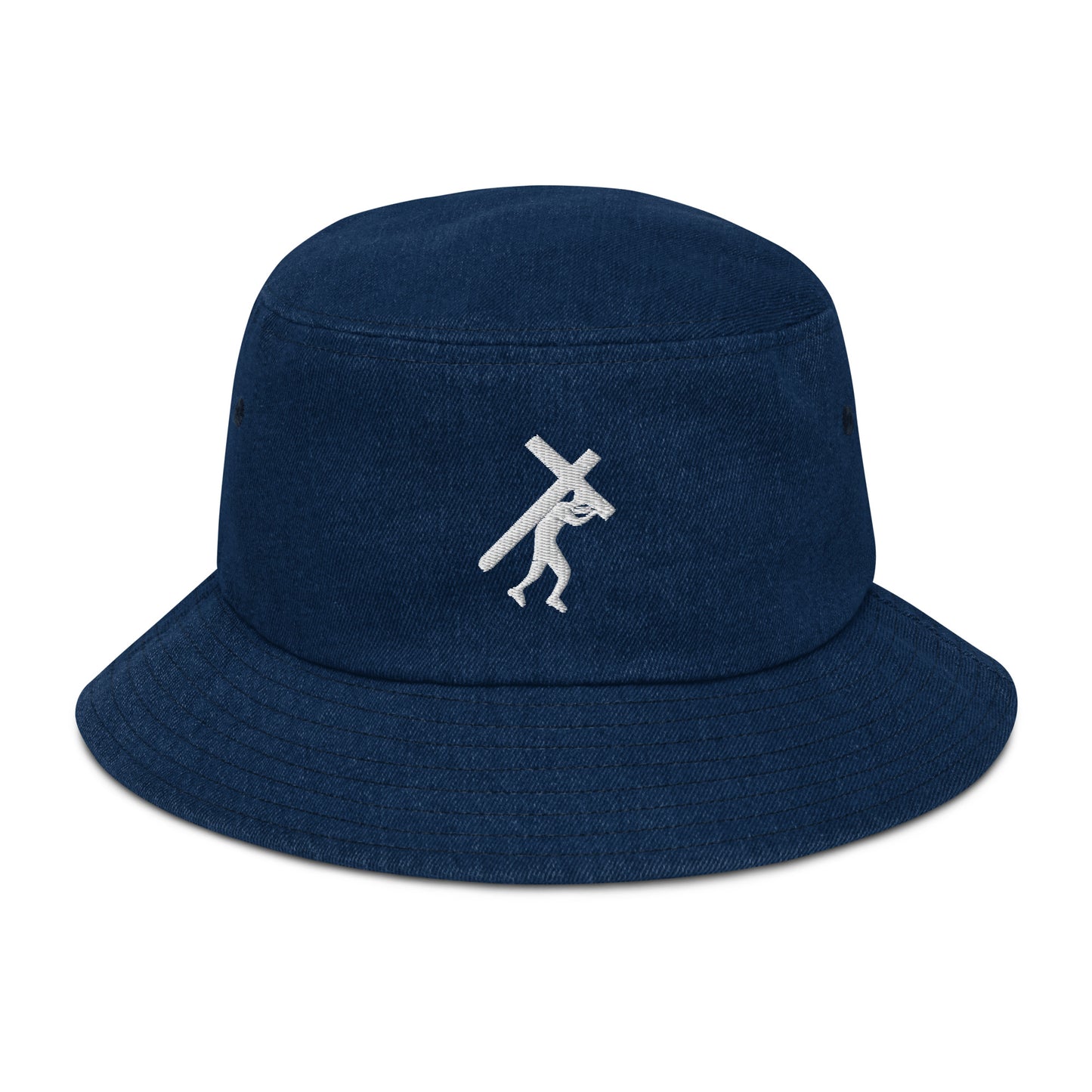 Brand Logo Embroidery Denim Bucket Hat