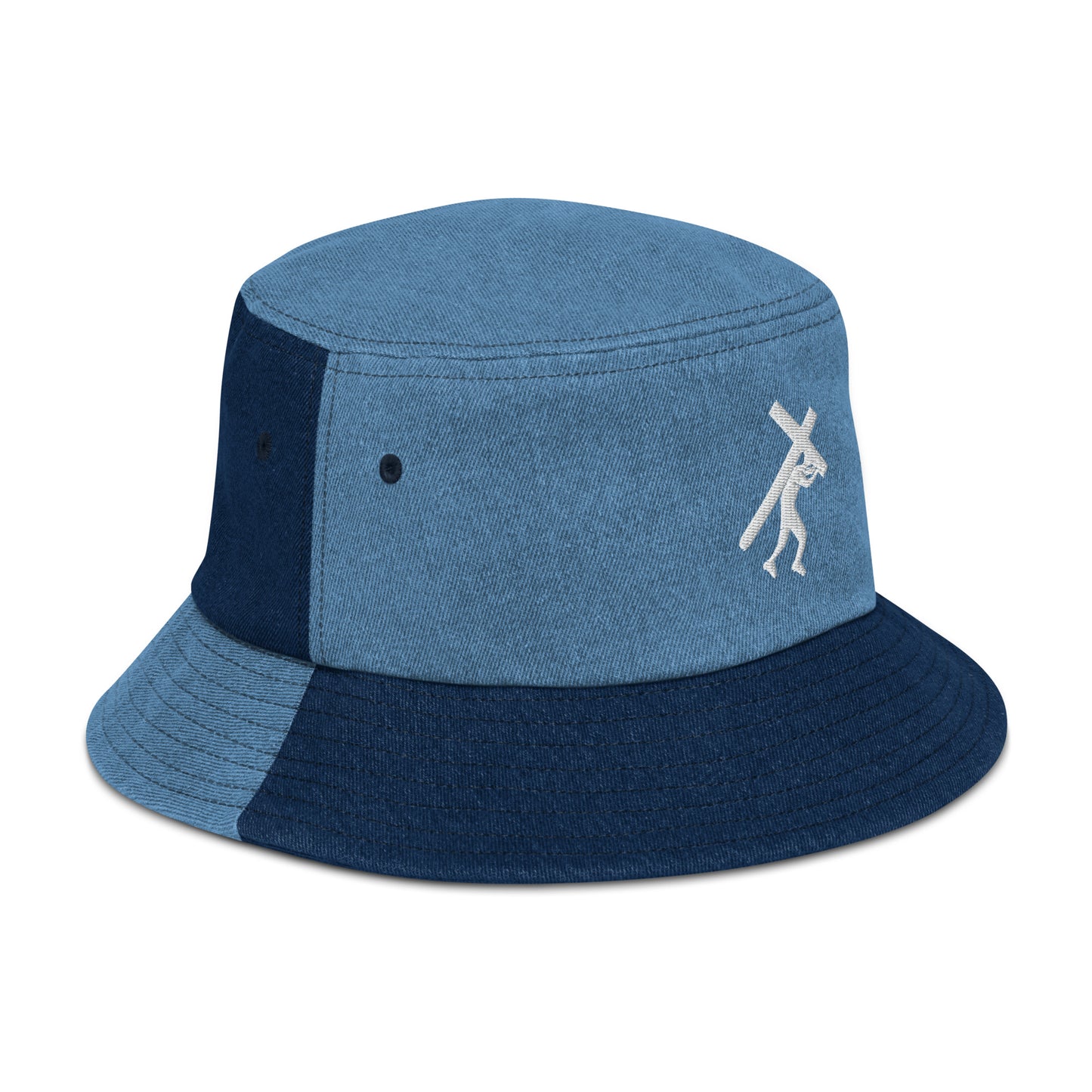 Brand Logo Embroidery Denim Bucket Hat