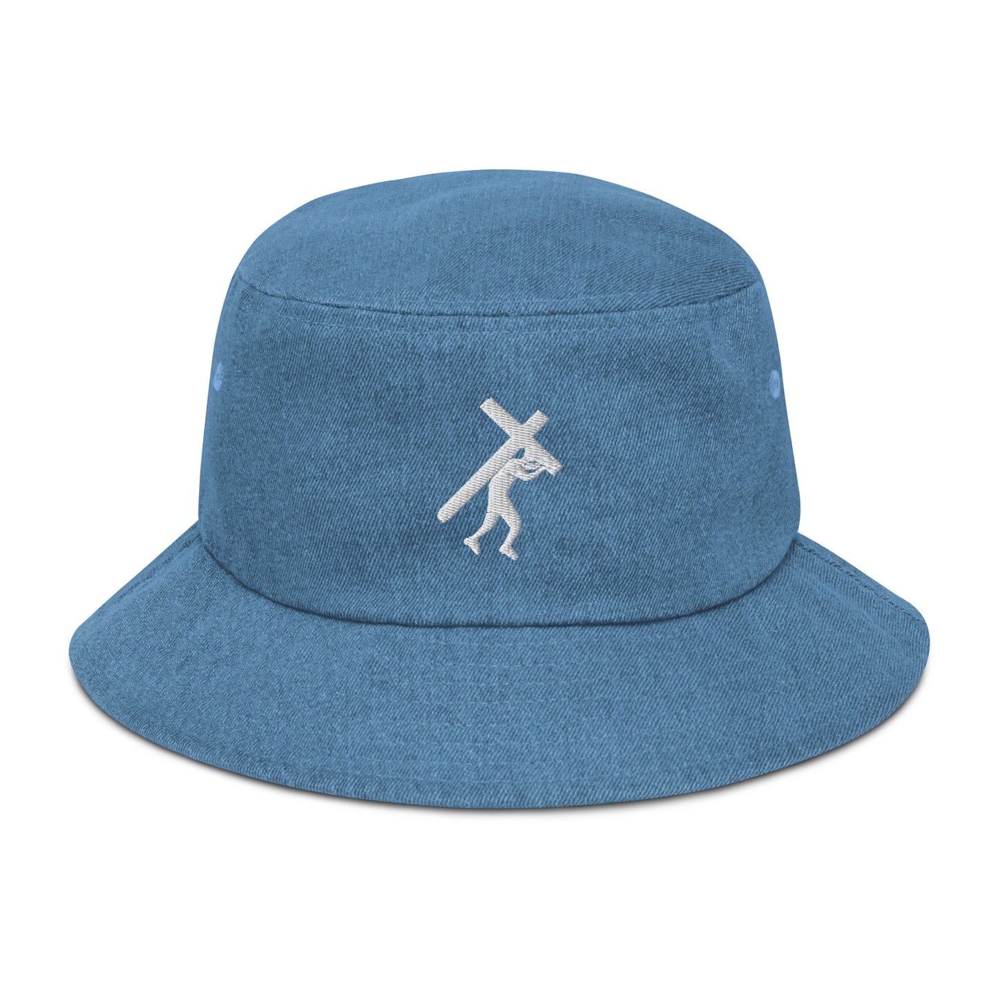 Brand Logo Embroidery Denim Bucket Hat