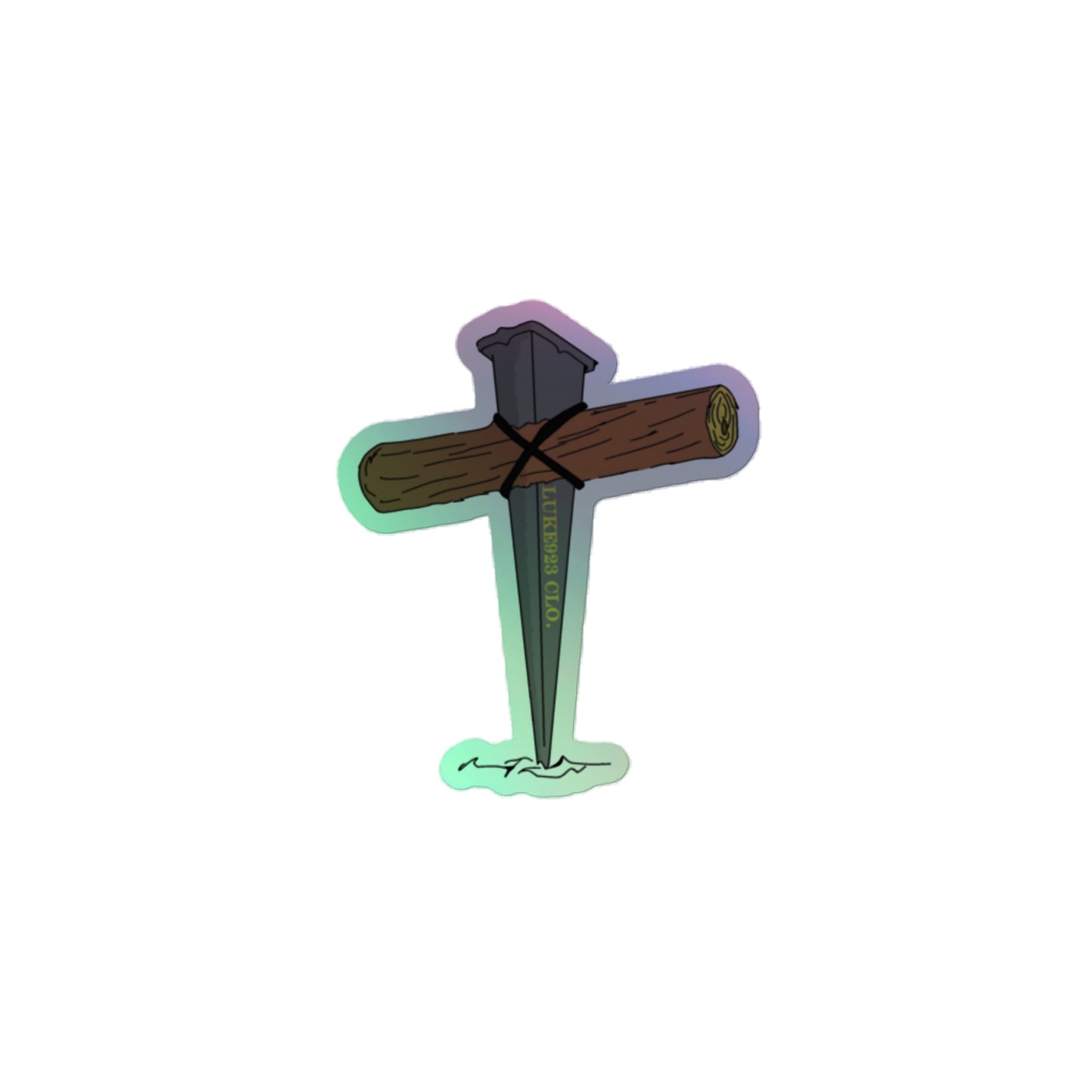 Cross Holographic stickers