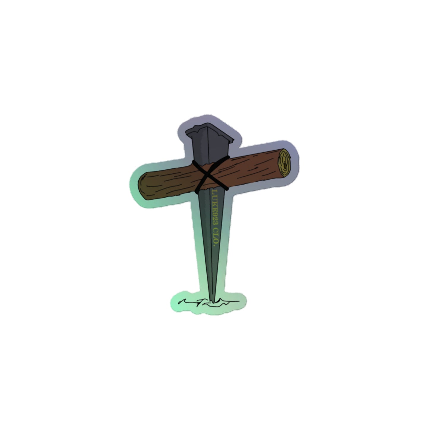 Cross Holographic stickers