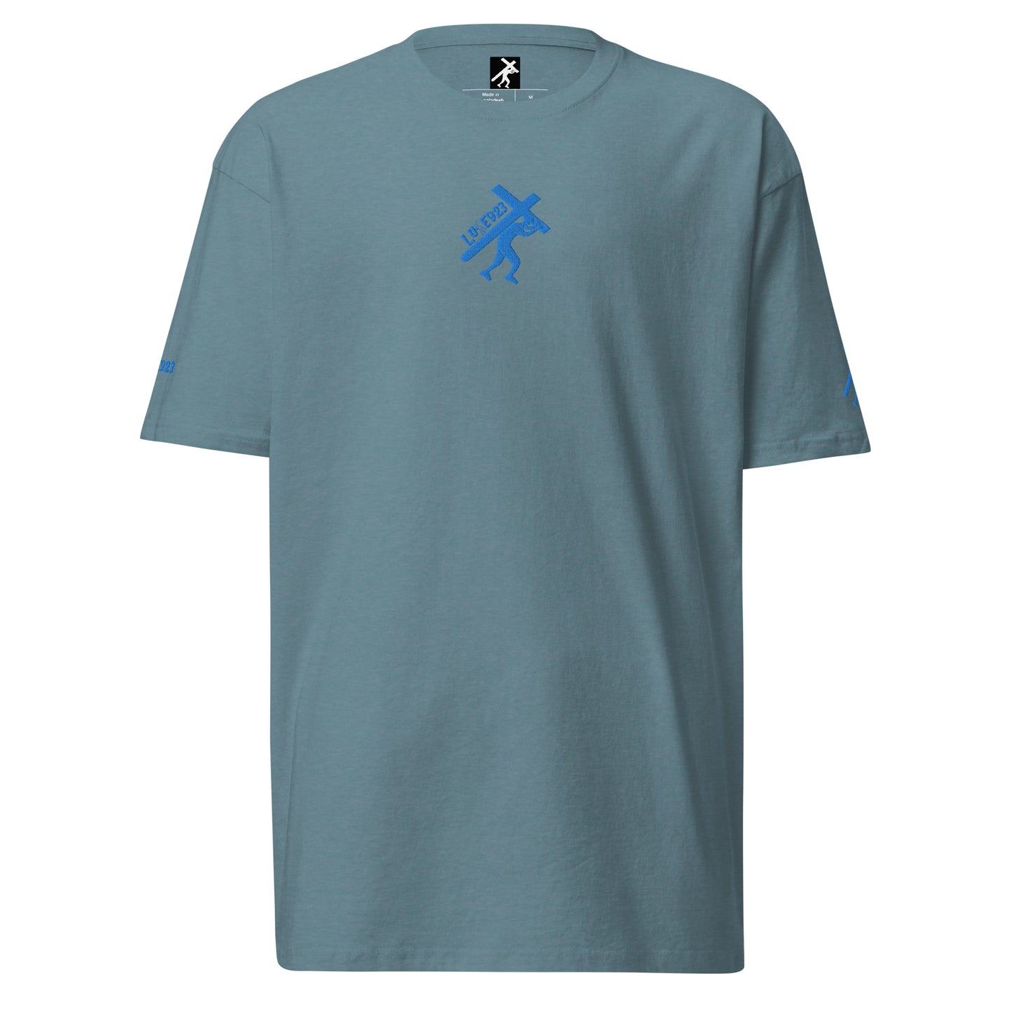 Brand Logo BLU, Embroidered Men’s premium heavyweight tee