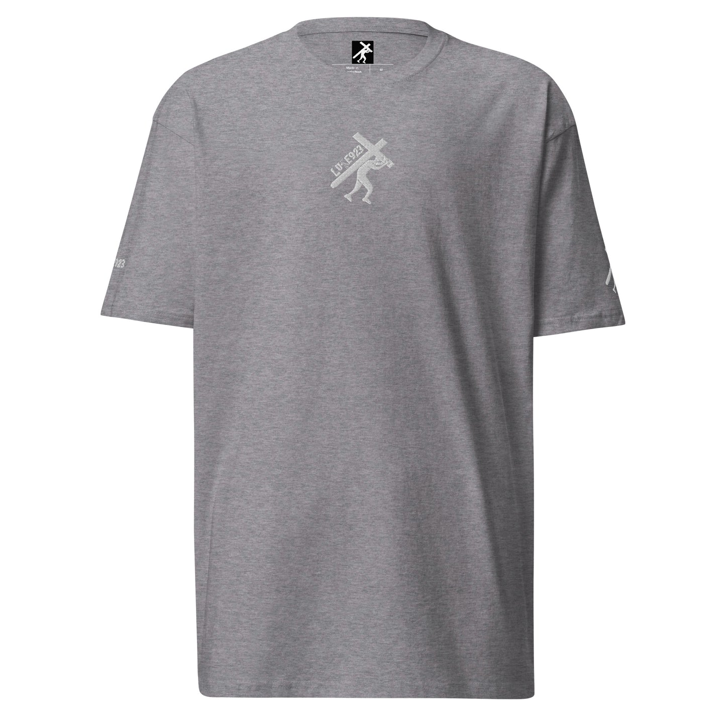 Brand Logo WHT, Embroidered Men’s premium heavyweight tee