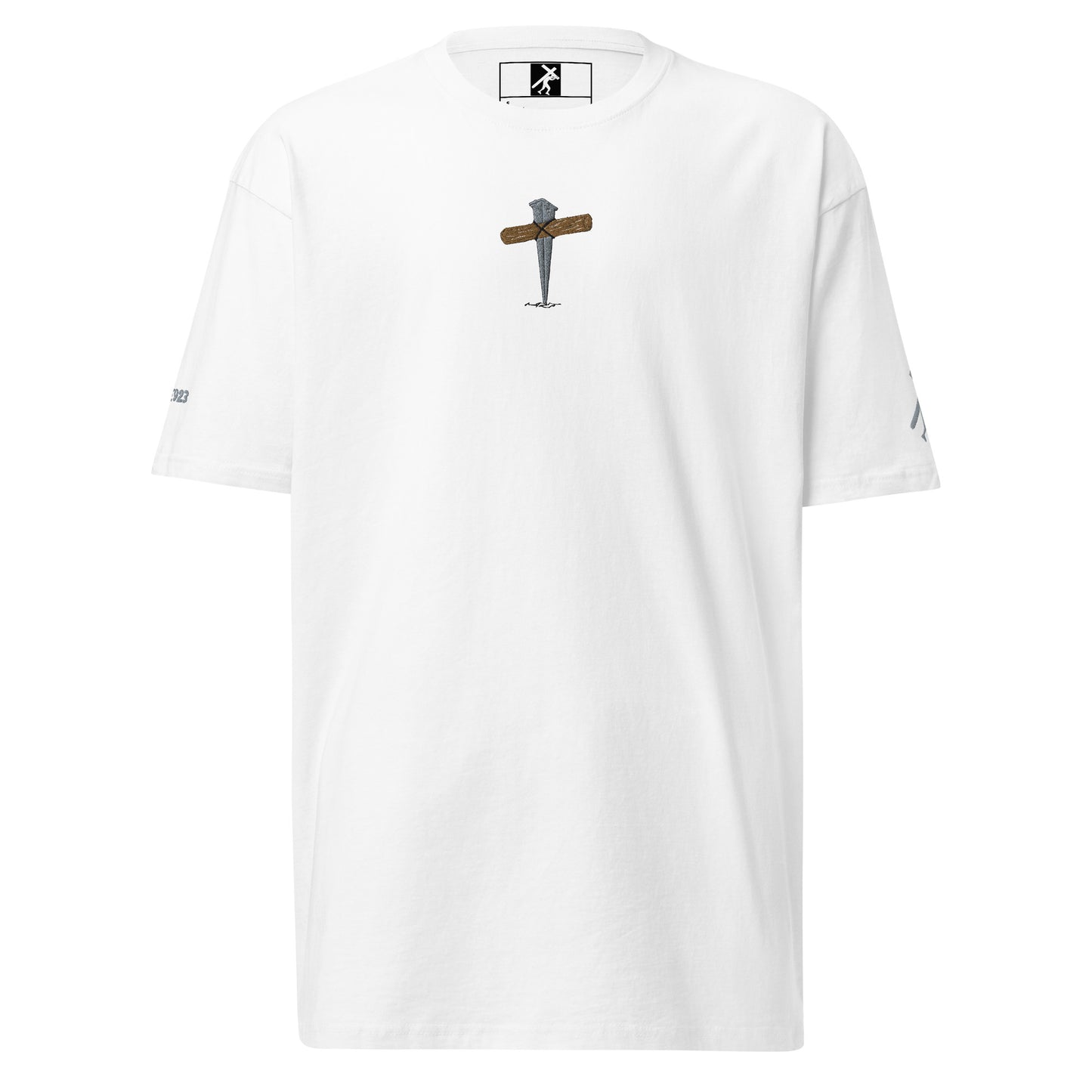 Cross Embroidered Men’s premium heavyweight tee