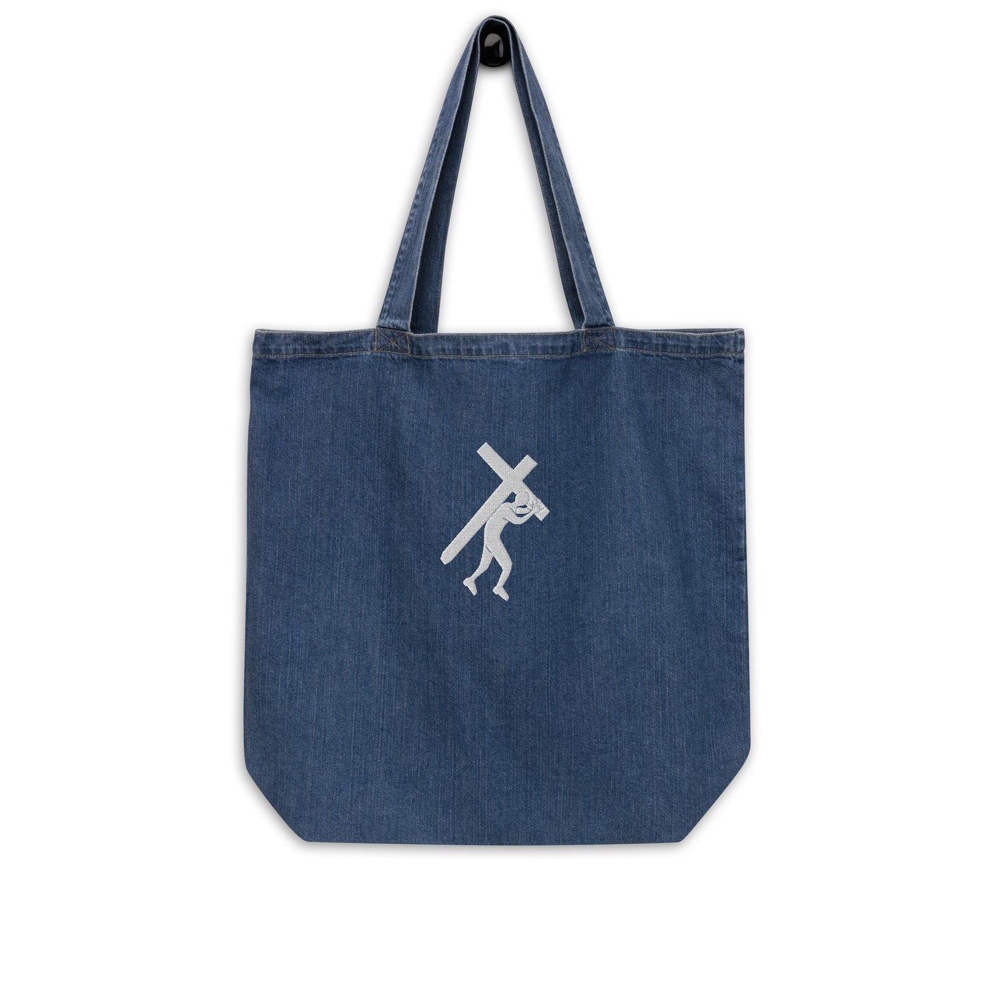 Brand Logo Embroidery Organic denim tote bag