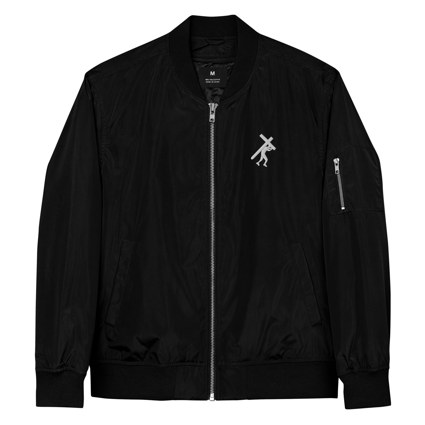 Brand Logo Embroidered, Premium recycled bomber jacket