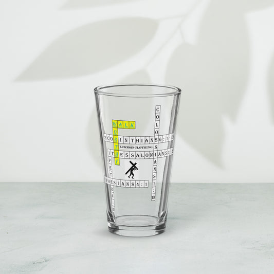 Walk Worthy Shaker pint glass