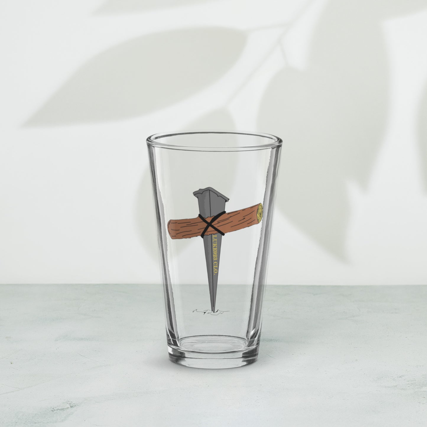 Cross Shaker pint glass