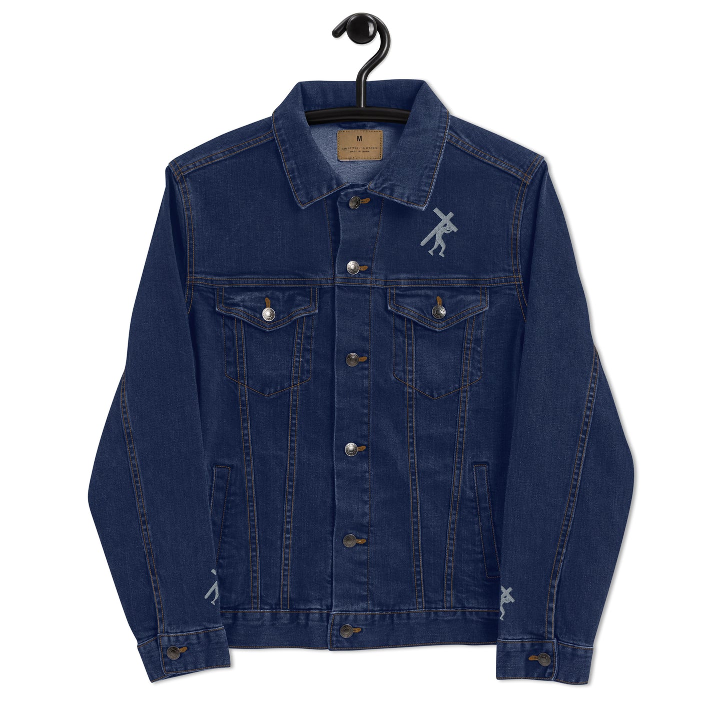 Brand Logo Embroidered Unisex Denim Jacket