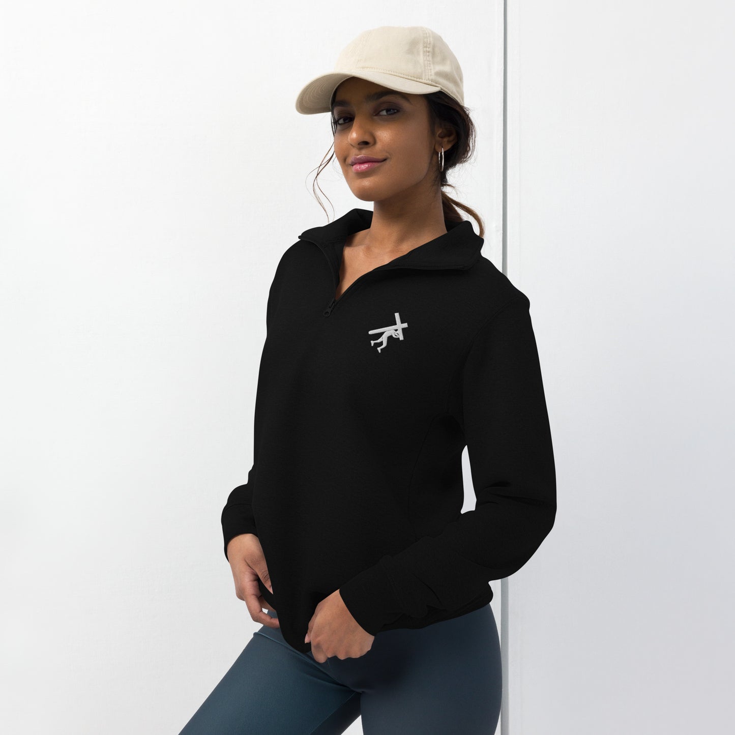 Brand Logo Embroidered Unisex fleece pullover