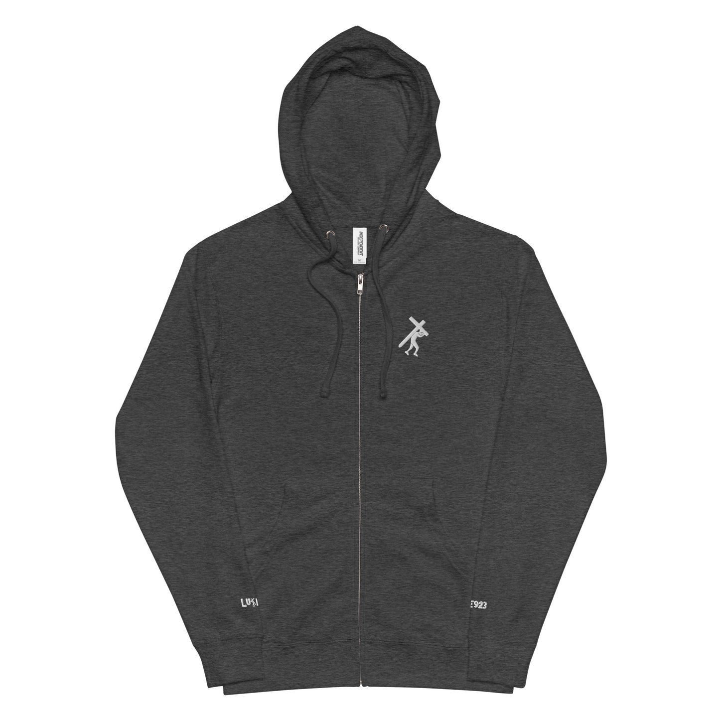 Brand Logo Unisex fleece zip up hoodie