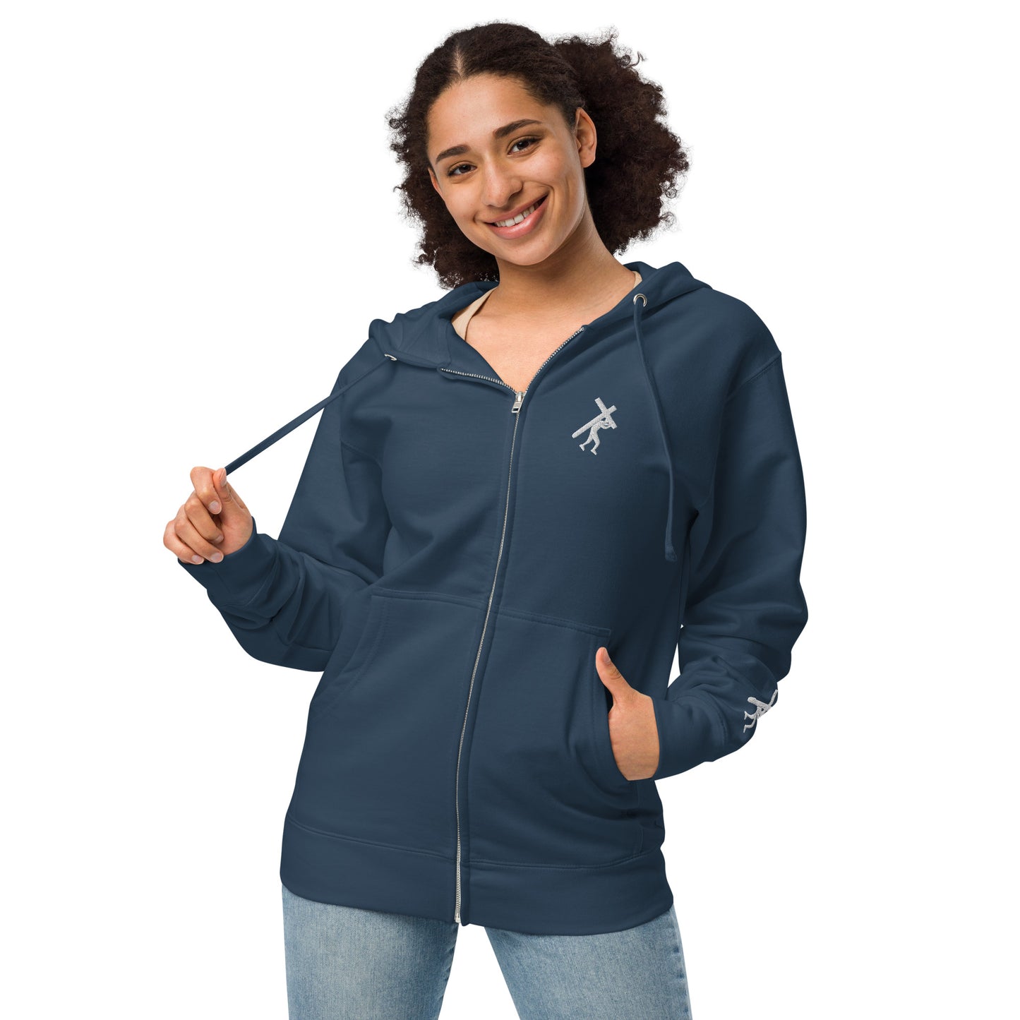 Brand Design Unisex fleece zip up hoodie