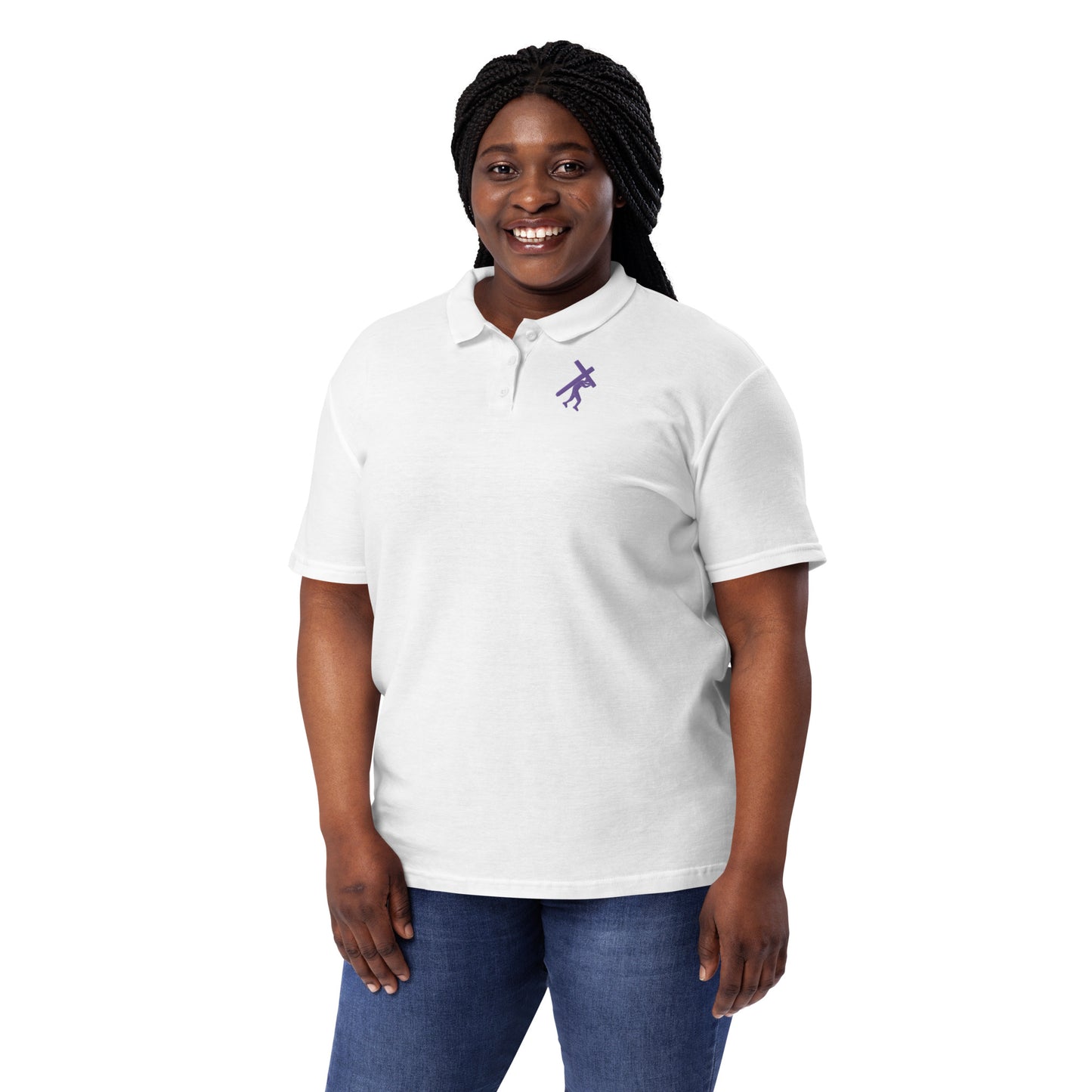 Brand Logo PR Embroidered Women’s pique polo shirt