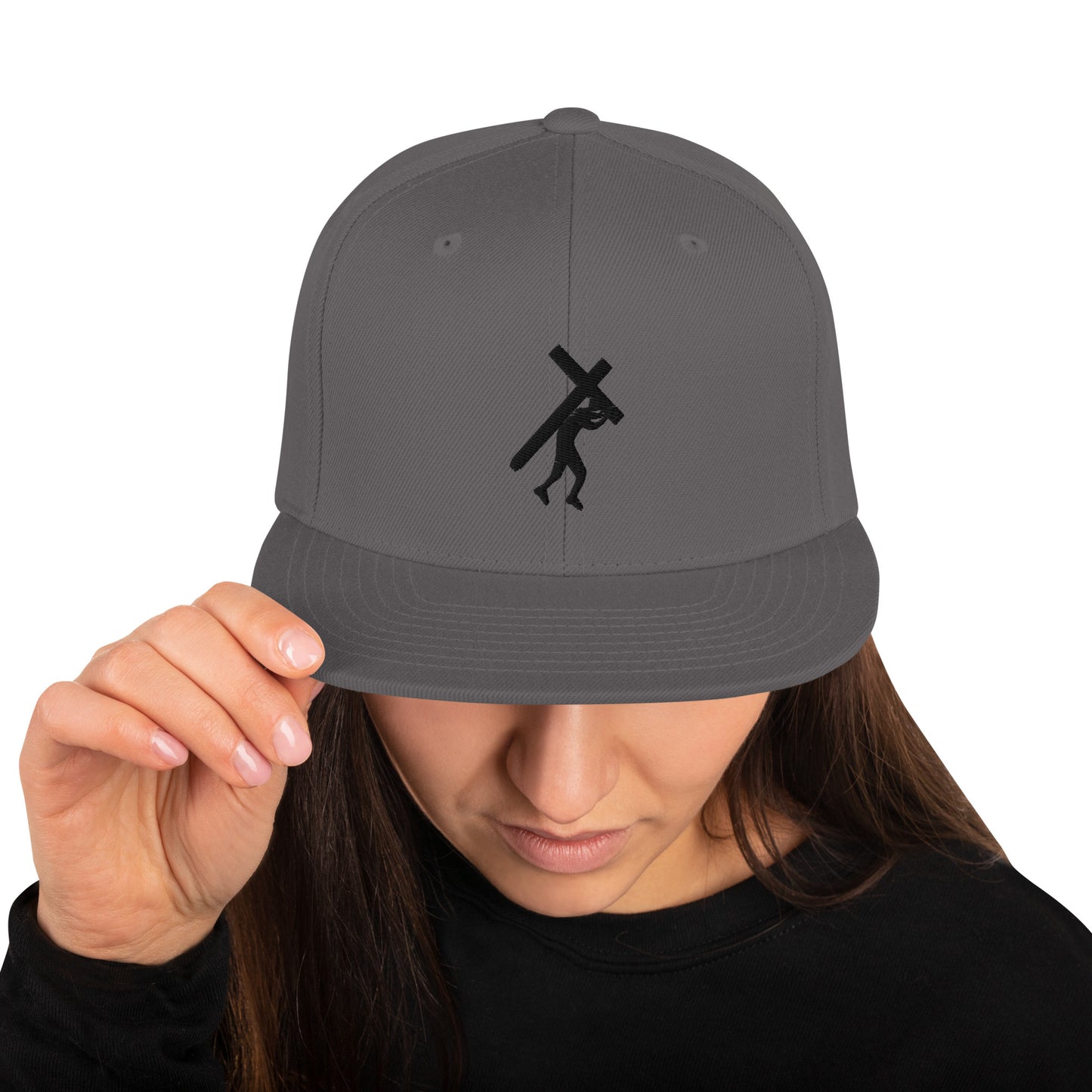 Embroidered Brand Logo BLK, Snapback Hat