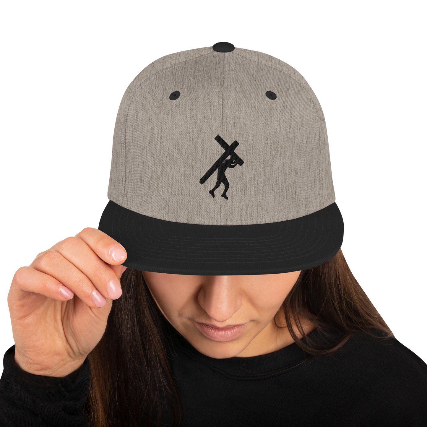 Embroidered Brand Logo BLK, Snapback Hat