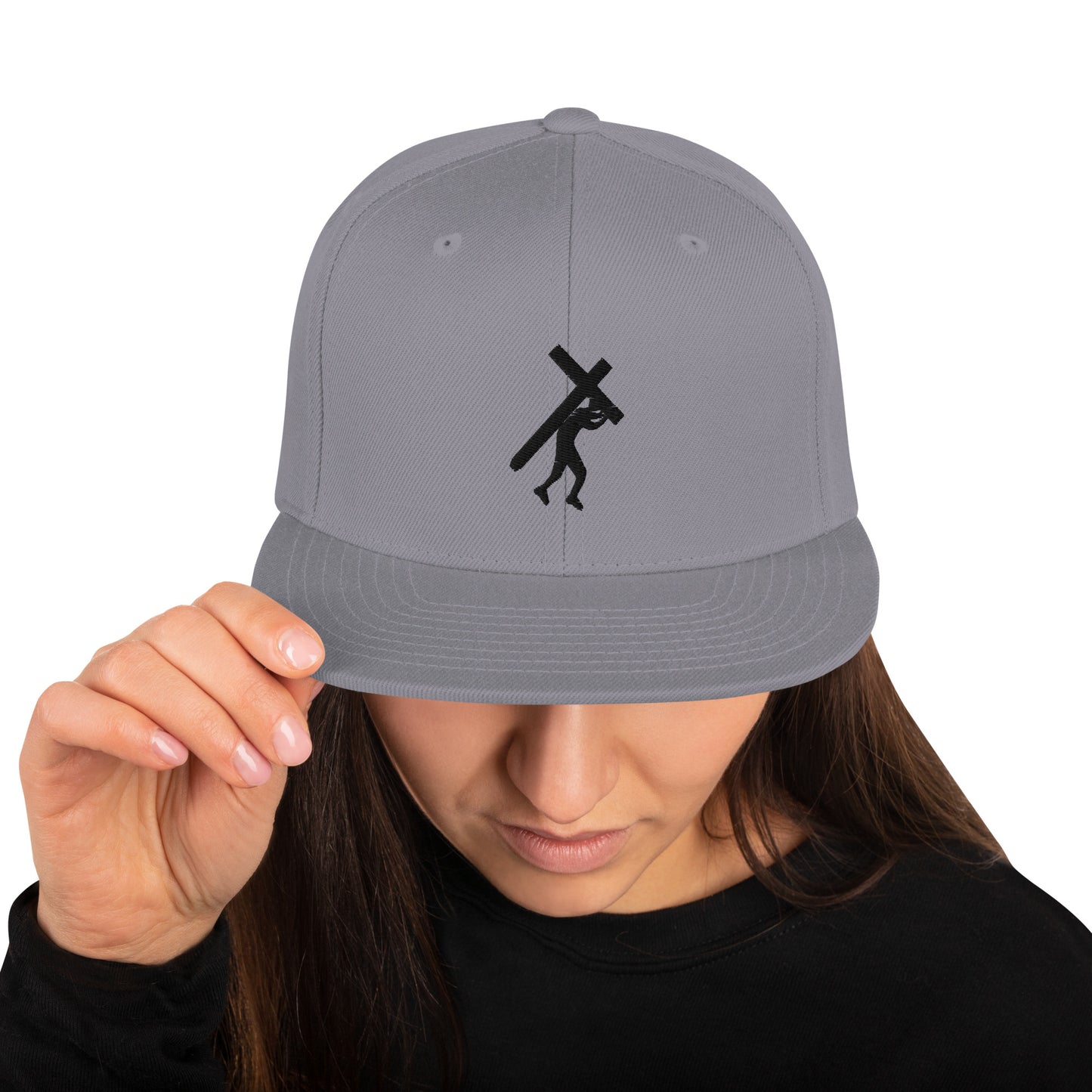 Embroidered Brand Logo BLK, Snapback Hat