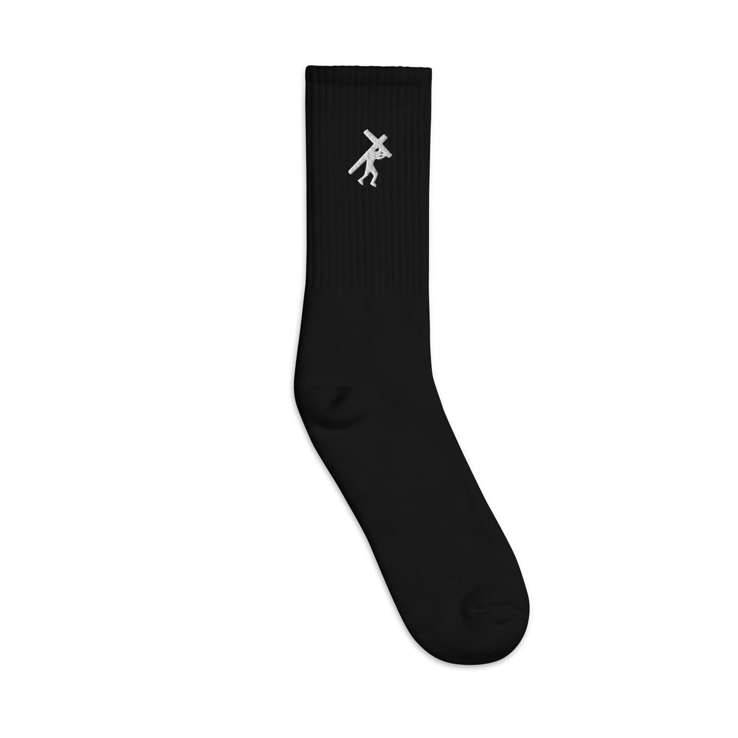 Brand Logo WHT, Embroidered socks