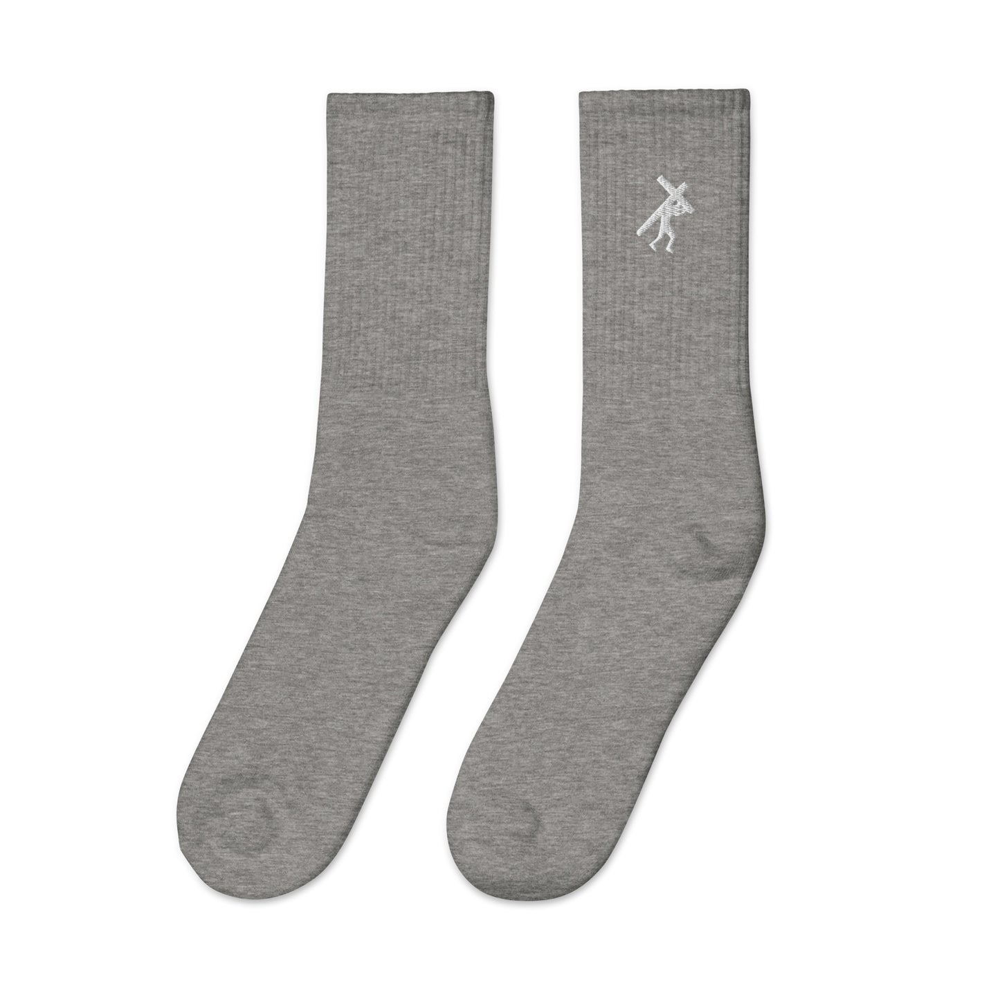 Brand Logo WHT, Embroidered socks